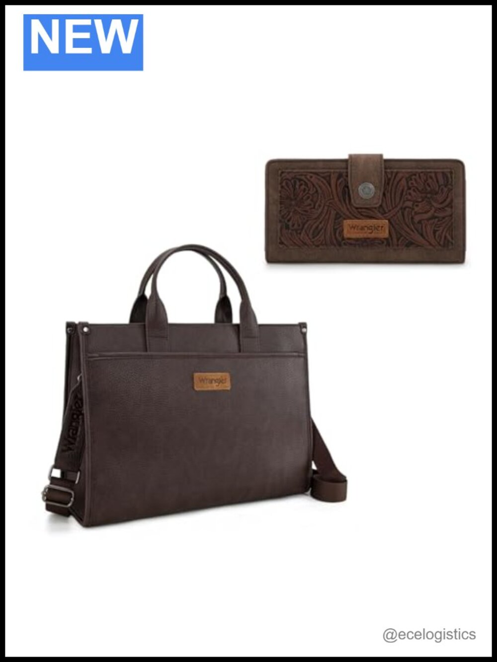 Montana West Tote Bag and Wallet Set - Faux Leather